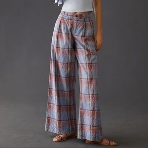 NWT Anthropologie Rare Find Plaid Wide-Leg Pants